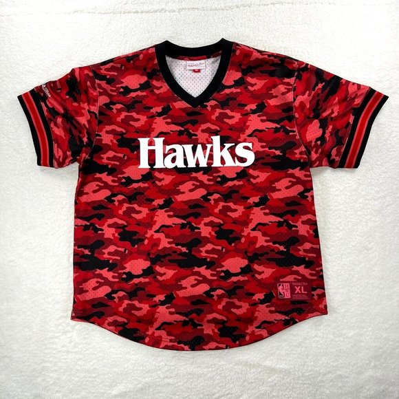 Mitchell & Ness Jersey Men XL Camo Atlanta Hawks Baseball Rare Rap Hip Hop ATL - Picture 1 of 16